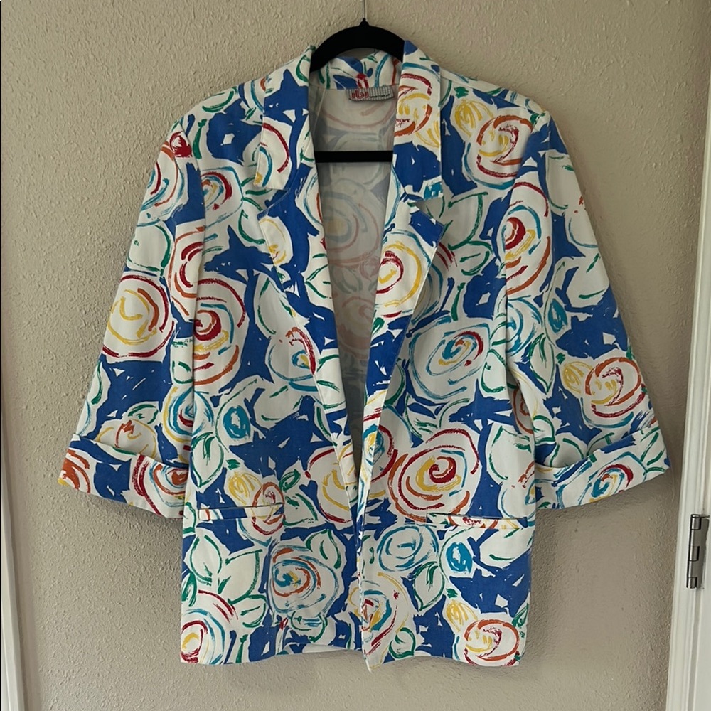 90s colorful Women’s Blazer | JBJ Sportswear | cotton